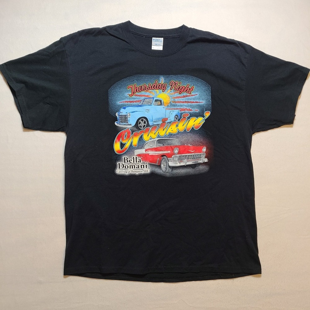 1957 Bel Air Classic Truck T-Shirt Mens XL Black Port & Company Graphic Tee